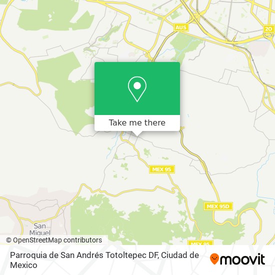 Parroquia de San Andrés Totoltepec DF map