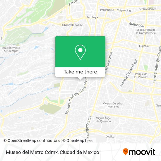Mapa de Museo del Metro Cdmx