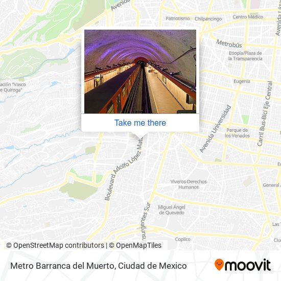 Metro Barranca del Muerto map