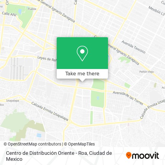 Mapa de Centro de Distribución Oriente - Roa