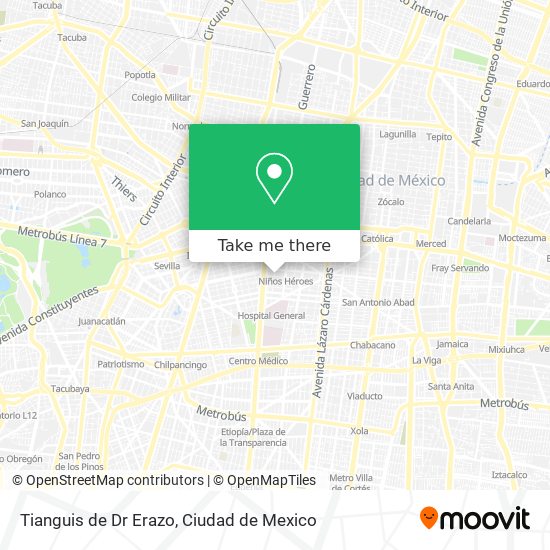 Tianguis de Dr Erazo map