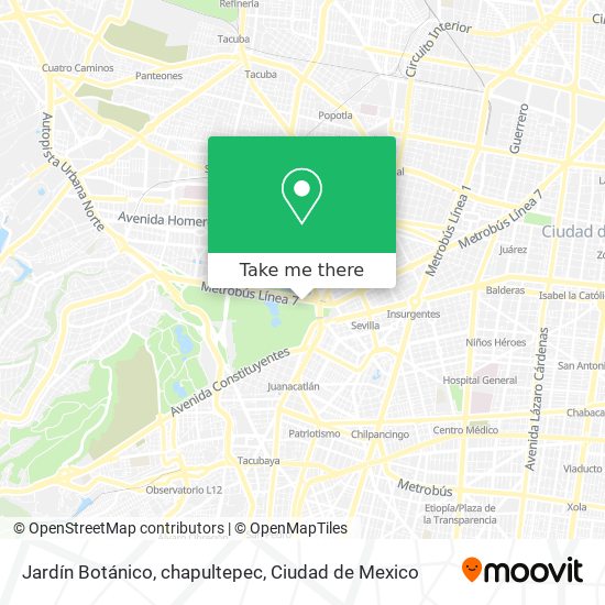 Jardín Botánico, chapultepec map