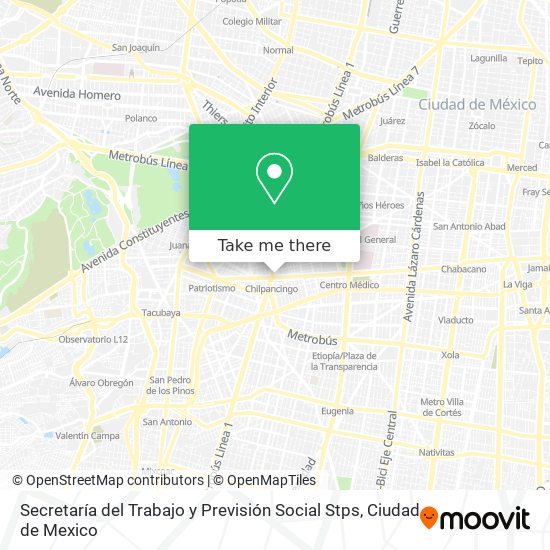 Mapa de Secretaría del Trabajo y Previsión Social Stps