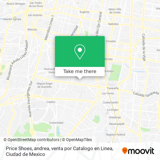 How to get to Price Shoes, andrea, venta por Catalogo en Linea in Alvaro  Obregón by Bus or Train?