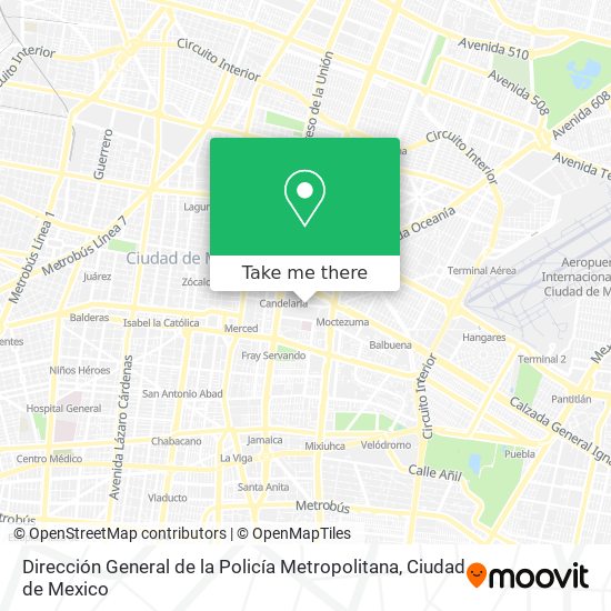 Mapa de Dirección General de la Policía Metropolitana