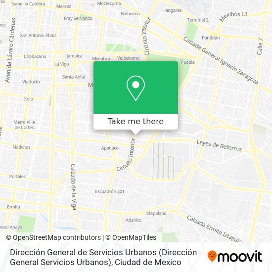 Dirección General de Servicios Urbanos map