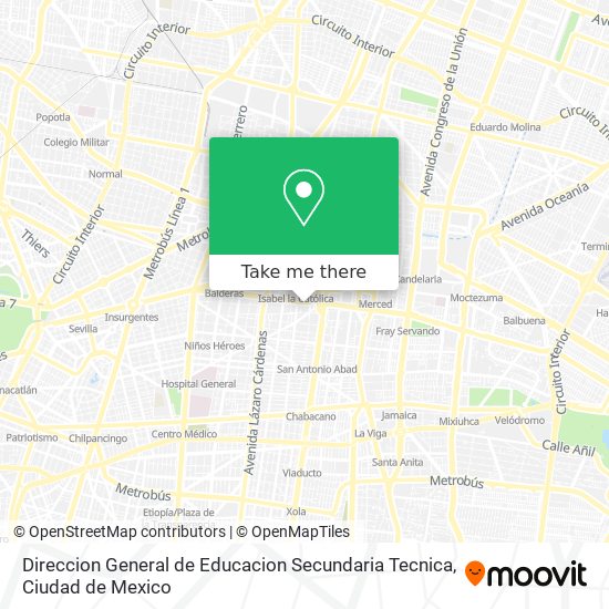 Mapa de Direccion General de Educacion Secundaria Tecnica