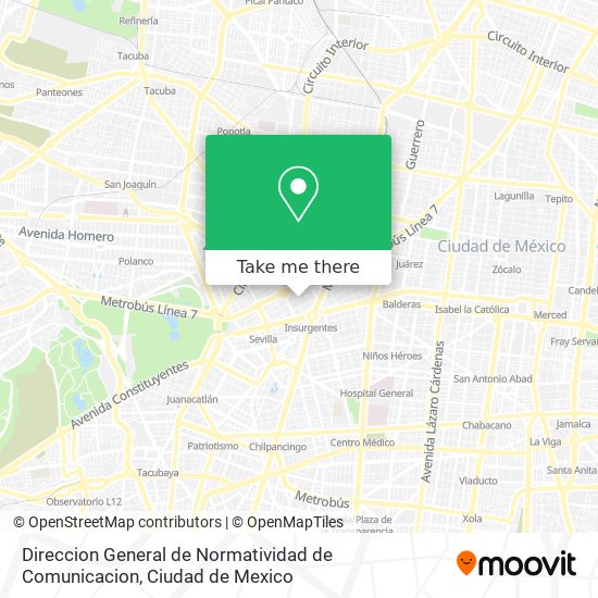 Mapa de Direccion General de Normatividad de Comunicacion