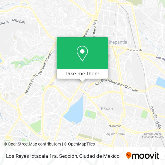 Los Reyes Ixtacala 1ra. Sección map