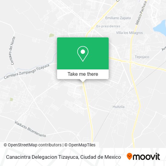 Canacintra Delegacion Tizayuca map