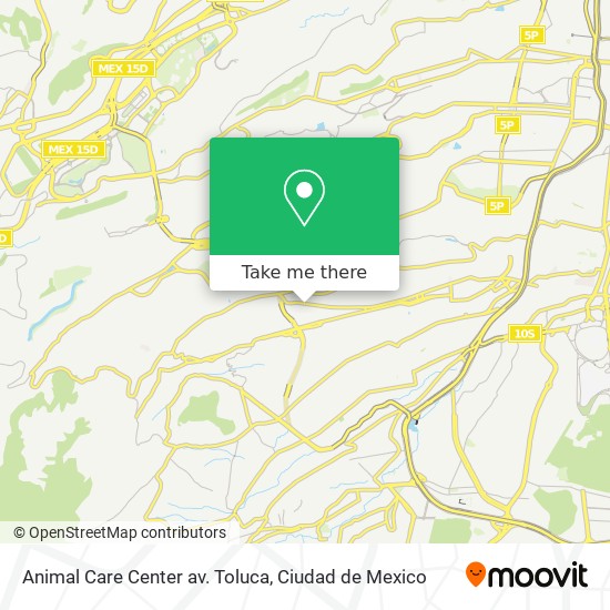 Animal Care Center av. Toluca map
