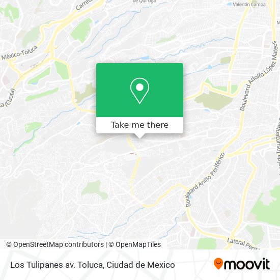 Los Tulipanes av. Toluca map