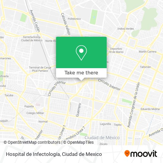 Hospital de Infectología map