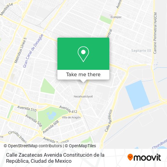 Calle Zacatecas Avenida Constitución de la República map