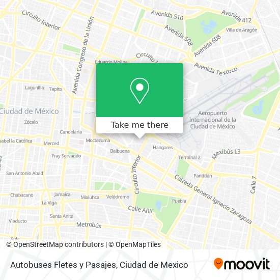 Autobuses Fletes y Pasajes map