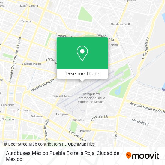 Autobuses México Puebla Estrella Roja map