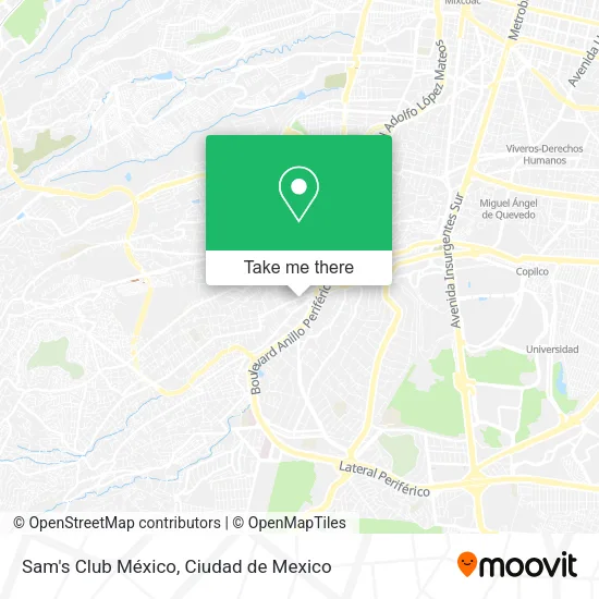 Mapa de Sam's Club México