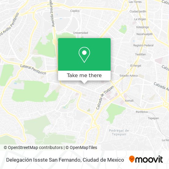 Mapa de Delegación Issste San Fernando