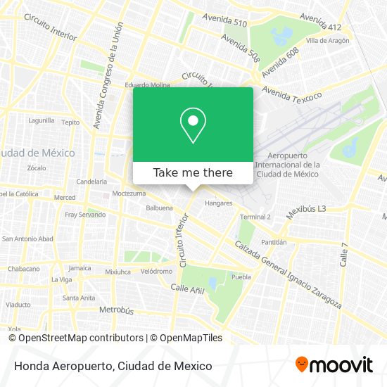 Honda Aeropuerto map