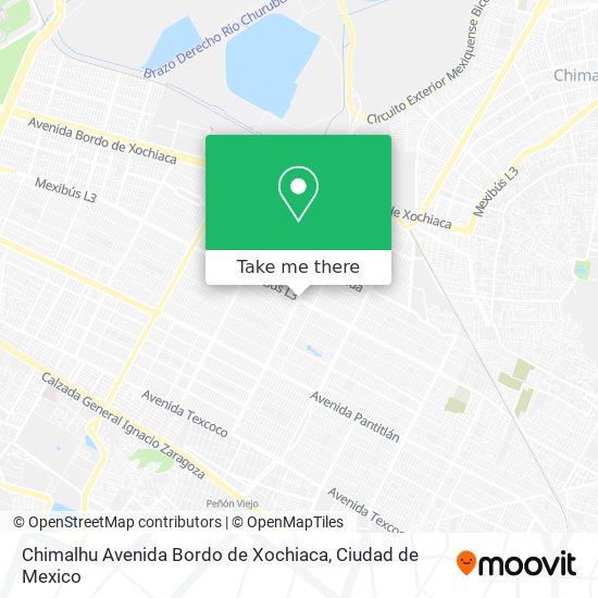 Chimalhu Avenida Bordo de Xochiaca map