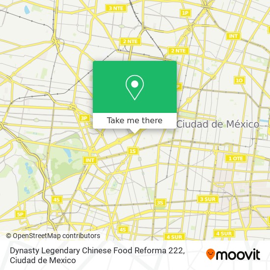 Dynasty Legendary Chinese Food Reforma 222 map