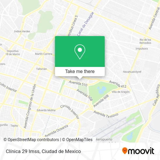 Mapa de Clínica 29 Imss