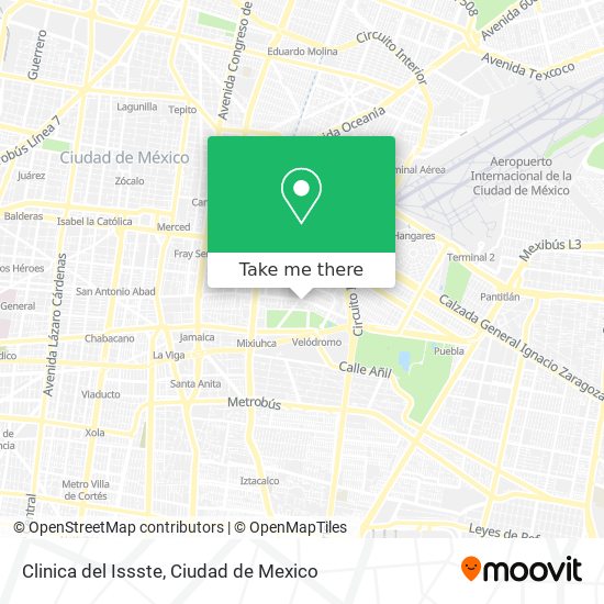 Mapa de Clinica del Issste