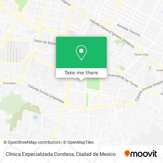 Mapa de Clínica Especializada Condesa