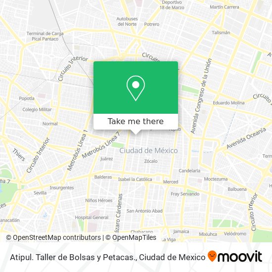 Mapa de Atipul. Taller de Bolsas y Petacas.