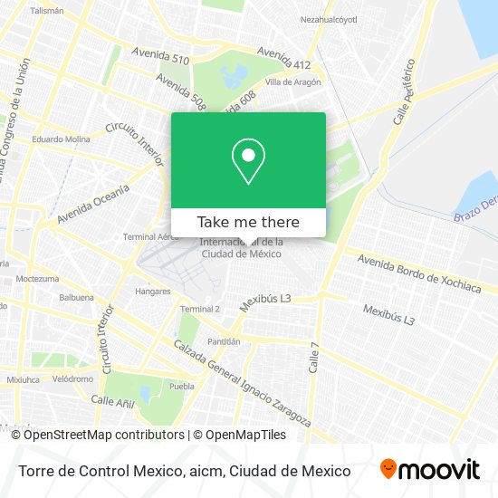 Torre de Control Mexico, aicm map