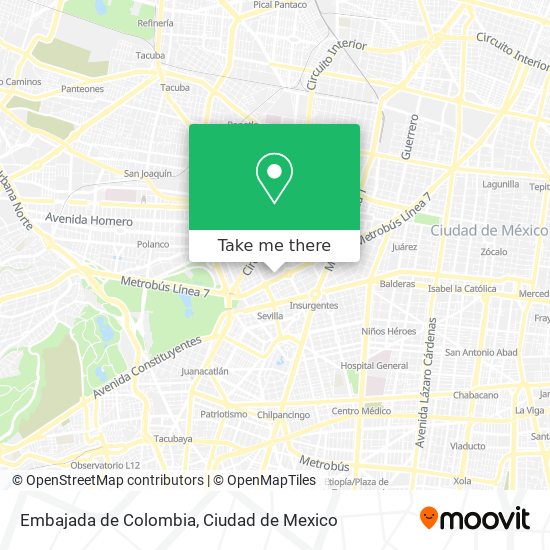 Embajada de Colombia map