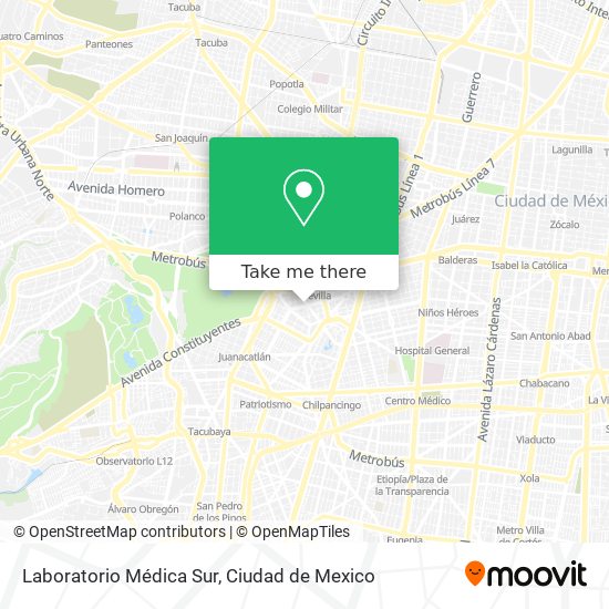 Laboratorio Médica Sur map