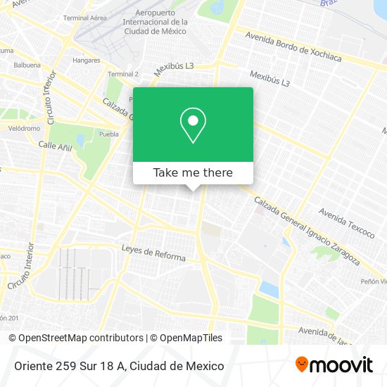 Oriente 259 Sur 18 A map