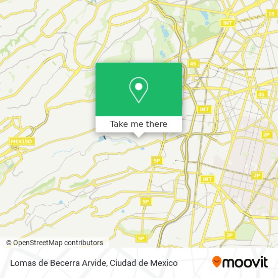 Lomas de Becerra Arvide map