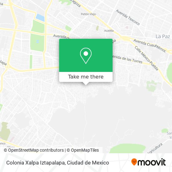 Colonia Xalpa Iztapalapa map