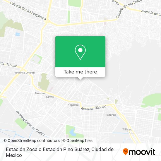 Estación Zocalo Estación Pino Suárez map