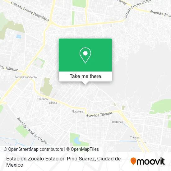 Mapa de Estación Zocalo Estación Pino Suárez