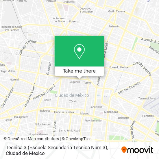 Mapa de Técnica 3 (Escuela Secundaria Técnica Núm 3)