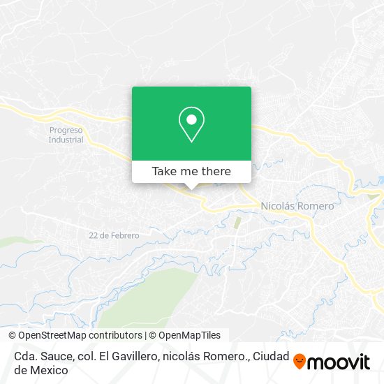 Cda. Sauce, col. El Gavillero, nicolás Romero. map