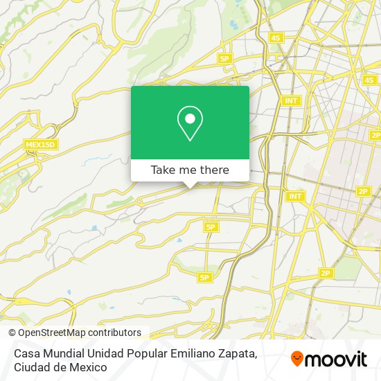 Casa Mundial Unidad Popular Emiliano Zapata map