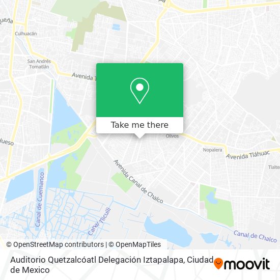 Mapa de Auditorio Quetzalcóatl Delegación Iztapalapa