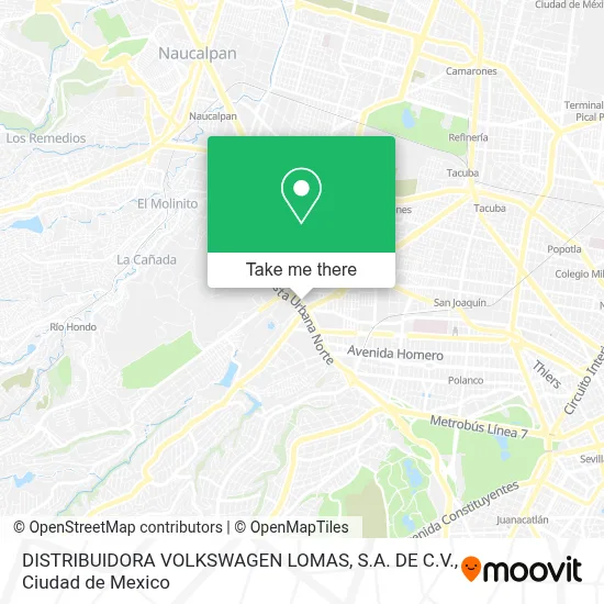 DISTRIBUIDORA VOLKSWAGEN LOMAS, S.A. DE C.V. map