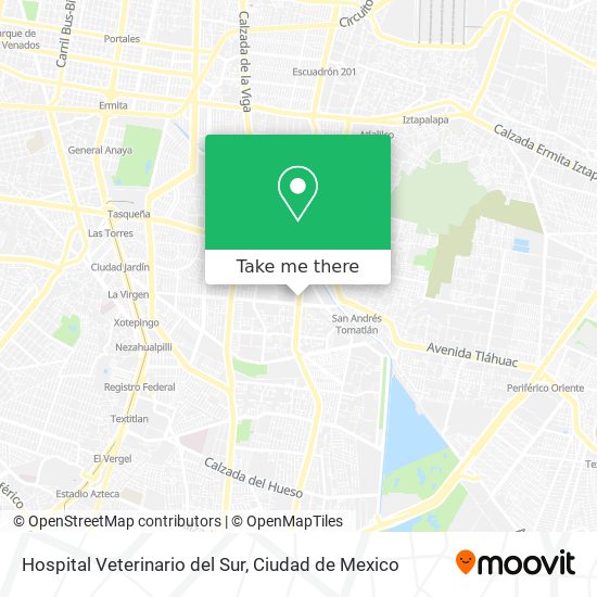 Mapa de Hospital Veterinario del Sur