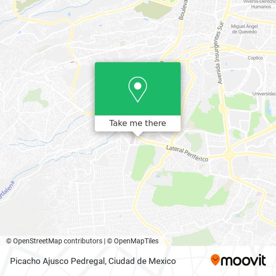 Picacho Ajusco Pedregal map