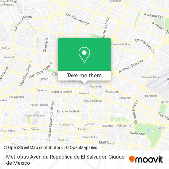 Mapa de Metrobus Avenida República de El Salvador