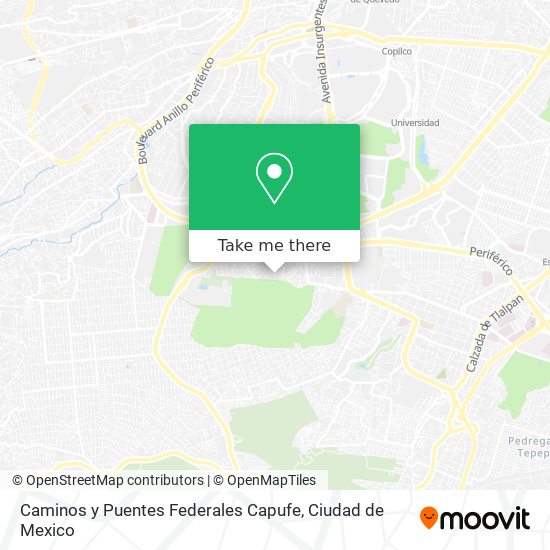 Caminos y Puentes Federales Capufe map