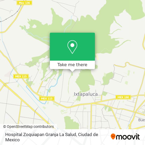 Mapa de Hospital Zoquiapan Granja La Salud