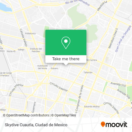 Skydive Cuautla map