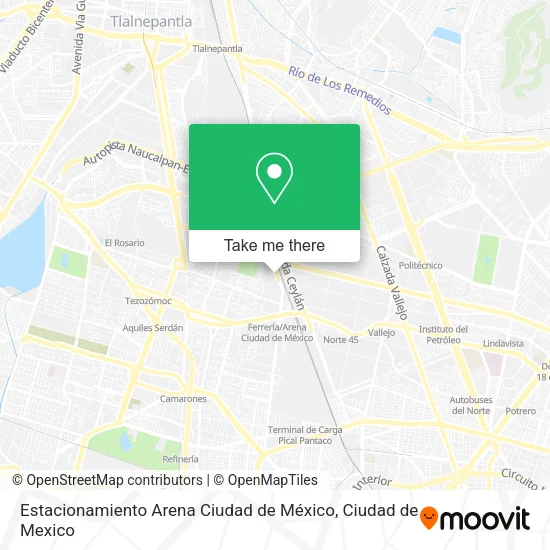 Estacionamiento Arena Ciudad de México map