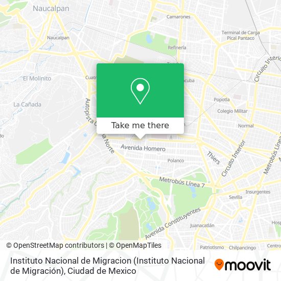 Instituto Nacional de Migracion map